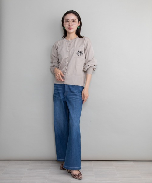 lodie(ロディ)の「胸ロゴ刺繍ニットカーデ(カーディガン/ボレロ・レディース・ベージュ/ブラック/グレー・FREE)」の16枚目の写真