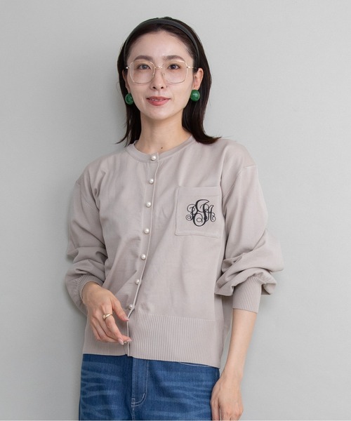 lodie(ロディ)の「胸ロゴ刺繍ニットカーデ(カーディガン/ボレロ・レディース・ベージュ/ブラック/グレー・FREE)」の15枚目の写真