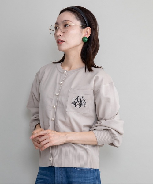 lodie(ロディ)の「胸ロゴ刺繍ニットカーデ(カーディガン/ボレロ・レディース・ベージュ/ブラック/グレー・FREE)」の19枚目の写真
