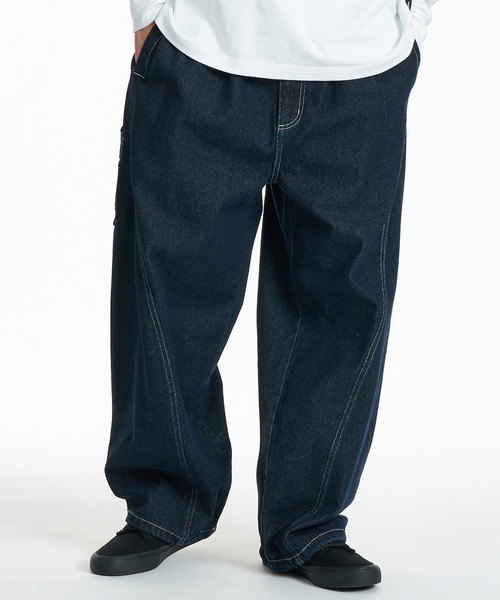 DC(ディーシー)の「DC/ディーシー ロングパンツ バギーパンツ スーパーワイドシルエット ストレッチ DPT264036(その他パンツ・メンズ・ワンウォッシュ/ダークインディゴブルー・M/L)」の2枚目の写真