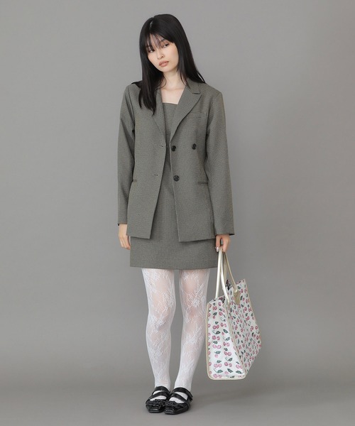 Casselini（キャセリーニ）の「Casselini(キャセリーニ)ジャガードビッグトート（トートバッグ・レディース・グレー/アイボリー/ブラック・FREE）」の10枚目の写真