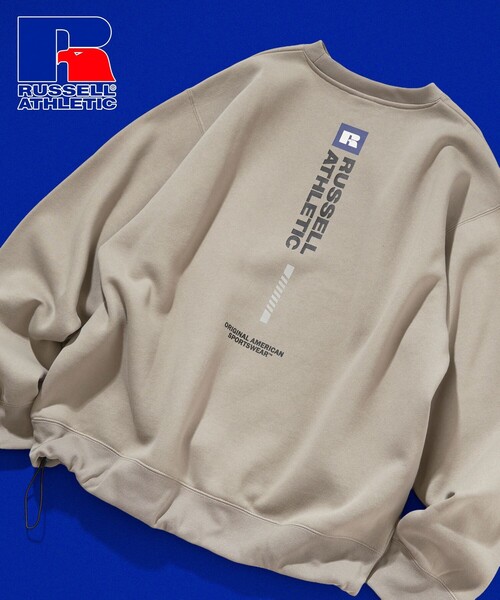 Russell Athletic（ラッセルアスレティック）の「RUSSELL ATHLETIC/ラッセルアスレチック 限定展開 RUSSELL ATHLETIC × FREAK'S STORE / 別注 RSバーティカル ロゴ スウェット（スウェット・メンズ・アッシュグレー/ベージュ/ブラック/ネイビー・MEDIUM/SMALL/LARGE）」の4枚目の写真