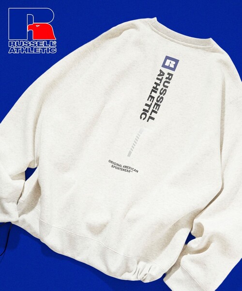 Russell Athletic（ラッセルアスレティック）の「RUSSELL ATHLETIC/ラッセルアスレチック 限定展開 RUSSELL ATHLETIC × FREAK'S STORE / 別注 RSバーティカル ロゴ スウェット（スウェット・メンズ・アッシュグレー/ベージュ/ブラック/ネイビー・MEDIUM/SMALL/LARGE）」の3枚目の写真