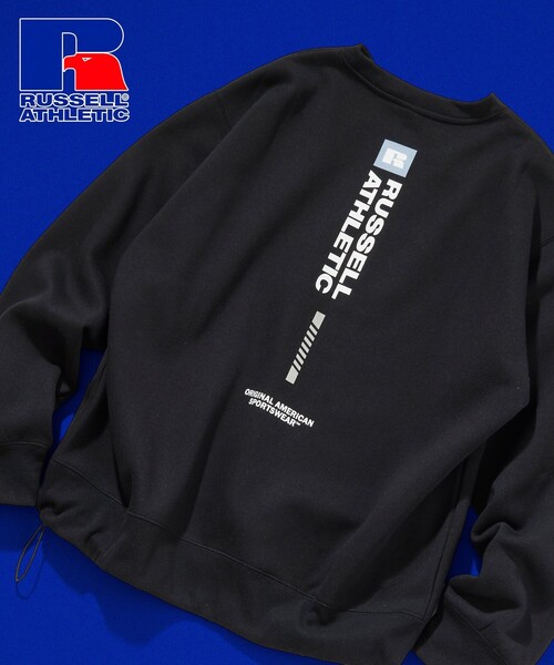 Russell Athletic（ラッセルアスレティック）の「RUSSELL ATHLETIC/ラッセルアスレチック 限定展開 RUSSELL ATHLETIC × FREAK'S STORE / 別注 RSバーティカル ロゴ スウェット（スウェット・メンズ・アッシュグレー/ベージュ/ブラック/ネイビー・MEDIUM/SMALL/LARGE）」の2枚目の写真