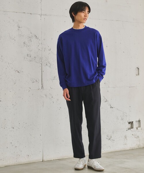 green label relaxing(グリーンレーベルリラクシング)の「ハイゲージ モクロディ クルーネック 長袖 Tシャツ カットソー(Tシャツ/カットソー・メンズ・ブラック/ホワイト/ロイヤルブルー・M/S/XL/L)」の12枚目の写真