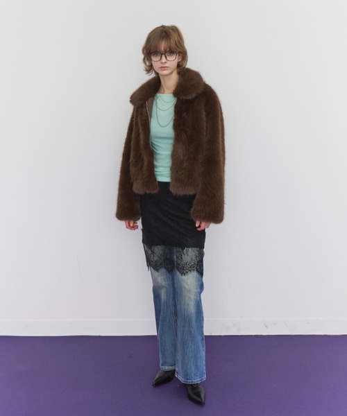 Rohwel(ローウェル)の「Sheer Basic Long Sleeve Tee / シアーベーシックロングスリーブT(Tシャツ/カットソー・レディース・ブラック/グレー/ミント/レッド・FREE)」の15枚目の写真