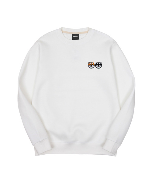 OKSTAR(オクスター)の「シバフレンズ刺繍特厚裏毛スウェット(スウェット・レディース・ホワイト/ライトグレー/ブラック/ネイビー/ベージュ/ダークグリーン/グレー/カーキ/ライトベージュ/オートミール/クリーム/ダークブルー・MEDIUM/LARGE/X-LARGE/2XL/SMALL/XXX-LARGE/4XL)」の2枚目の写真
