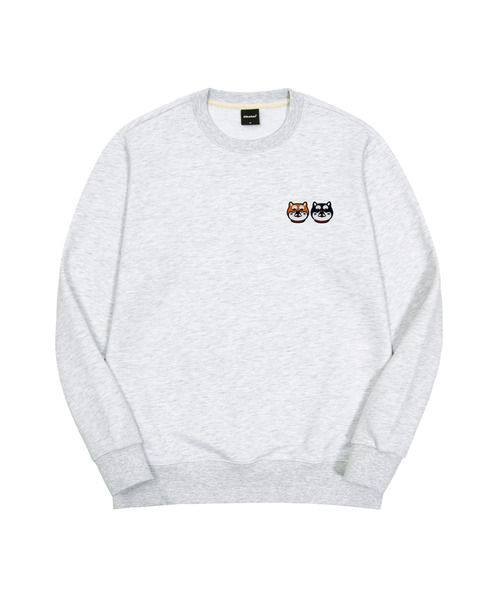 OKSTAR(オクスター)の「シバフレンズ刺繍特厚裏毛スウェット(スウェット・レディース・ホワイト/ライトグレー/ブラック/ネイビー/ベージュ/ダークグリーン/グレー/カーキ/ライトベージュ/オートミール/クリーム/ダークブルー・MEDIUM/LARGE/X-LARGE/2XL/SMALL/XXX-LARGE/4XL)」の3枚目の写真