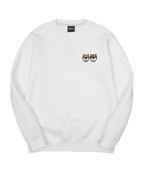 OKSTAR(オクスター)の「シバフレンズ刺繍特厚裏毛スウェット(スウェット・レディース・ホワイト/ライトグレー/ブラック/ネイビー/ベージュ/ダークグリーン/グレー/カーキ/ライトベージュ/オートミール/クリーム/ダークブルー・MEDIUM/LARGE/X-LARGE/2XL/SMALL/XXX-LARGE/4XL)」の15枚目の写真