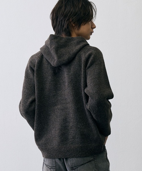 Shoowtime(ショウタイム)の「Shaggy Knit High Neck Hooded Cardigan / シャギーニット ハイネック フーデッドカーディガン(ニット/セーター・メンズ・ダークブラウン/グレー・X-LARGE/LARGE/MEDIUM)」の8枚目の写真