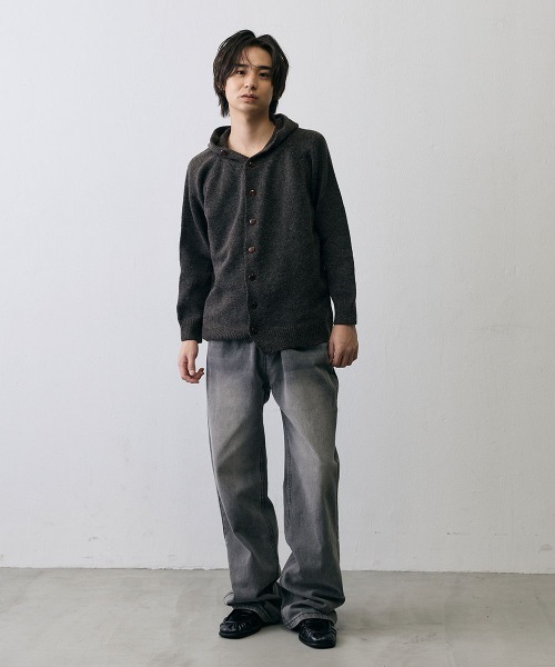 Shoowtime(ショウタイム)の「Shaggy Knit High Neck Hooded Cardigan / シャギーニット ハイネック フーデッドカーディガン(ニット/セーター・メンズ・ダークブラウン/グレー・X-LARGE/LARGE/MEDIUM)」の9枚目の写真