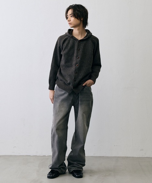 Shoowtime(ショウタイム)の「Shaggy Knit High Neck Hooded Cardigan / シャギーニット ハイネック フーデッドカーディガン(ニット/セーター・メンズ・ダークブラウン/グレー・X-LARGE/LARGE/MEDIUM)」の11枚目の写真