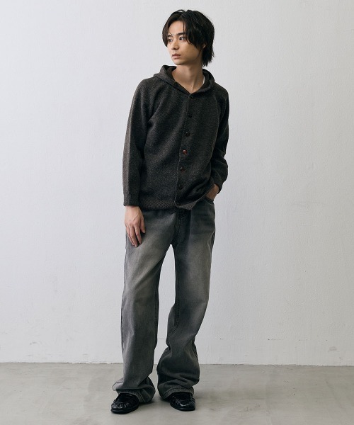 Shoowtime(ショウタイム)の「Shaggy Knit High Neck Hooded Cardigan / シャギーニット ハイネック フーデッドカーディガン(ニット/セーター・メンズ・ダークブラウン/グレー・X-LARGE/LARGE/MEDIUM)」の12枚目の写真
