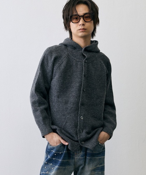 Shoowtime(ショウタイム)の「Shaggy Knit High Neck Hooded Cardigan / シャギーニット ハイネック フーデッドカーディガン(ニット/セーター・メンズ・ダークブラウン/グレー・X-LARGE/LARGE/MEDIUM)」の16枚目の写真