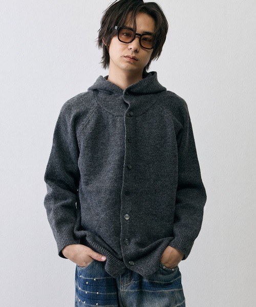 Shoowtime(ショウタイム)の「Shaggy Knit High Neck Hooded Cardigan / シャギーニット ハイネック フーデッドカーディガン(ニット/セーター・メンズ・ダークブラウン/グレー・X-LARGE/LARGE/MEDIUM)」の17枚目の写真