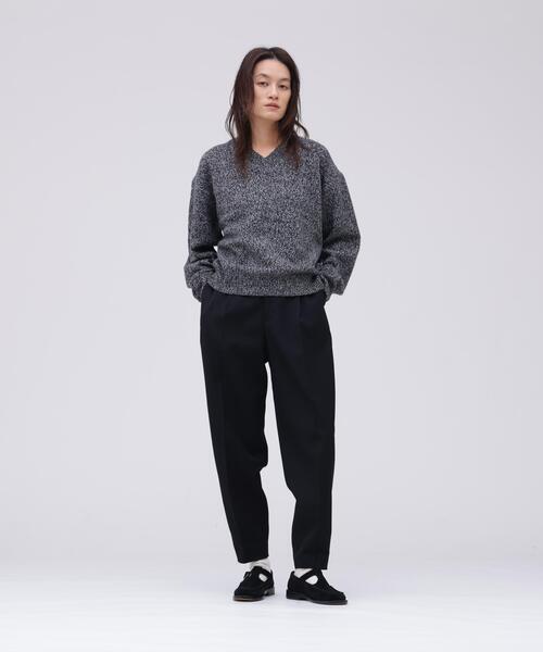 YLEVE(イレーヴ)の「YLEVE / WOOL CASHMERE MELANGE KNIT V NECK PULL OVER(ニット/セーター・レディース・ブラック/ブルー・1)」の3枚目の写真
