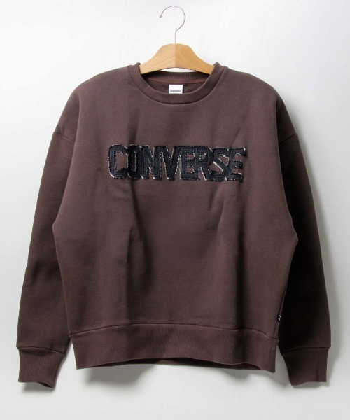 CONVERSE(コンバース)の「コンバース CONVERSE AP デニムパッチ EMBS Wトップ L(スウェット・レディース・グレー/マスタード/ブラウン/ホワイト×ブルー・L/M)」の1枚目の写真