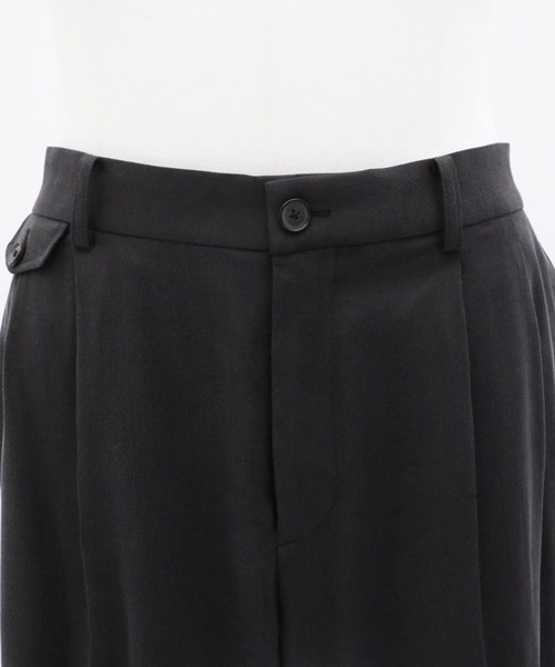UNITED TOKYO(ユナイテッドトウキョウ)の「【新作】SILK NYLON TWILL ワイドスラックス |高級素材/シルク/秋服/タック/クリース(その他パンツ・メンズ・ブラック/ブラウン・1/2)」の5枚目の写真