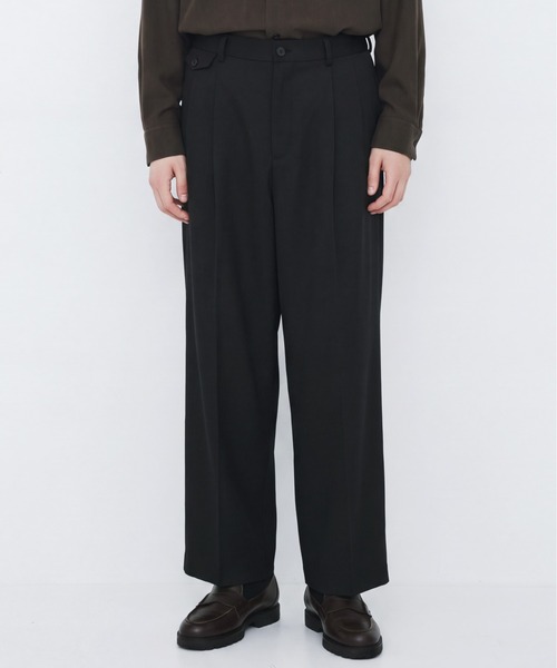 UNITED TOKYO(ユナイテッドトウキョウ)の「【新作】SILK NYLON TWILL ワイドスラックス |高級素材/シルク/秋服/タック/クリース(その他パンツ・メンズ・ブラック/ブラウン・1/2)」の8枚目の写真
