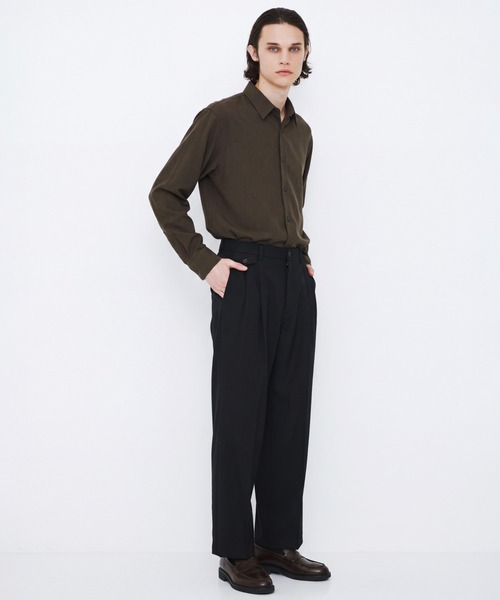 UNITED TOKYO(ユナイテッドトウキョウ)の「【新作】SILK NYLON TWILL ワイドスラックス |高級素材/シルク/秋服/タック/クリース(その他パンツ・メンズ・ブラック/ブラウン・1/2)」の11枚目の写真