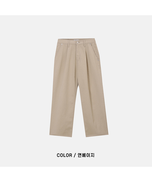 FORTYFOUR（フォーティフォー）の「[M] クラシックワイドコットンパンツ（その他パンツ・メンズ・ライトベージュ/ダークベージュ/ブラック/ホワイト・SMALL/MEDIUM/LARGE）」の3枚目の写真