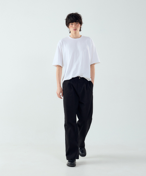 FORTYFOUR（フォーティフォー）の「[M] クラシックワイドコットンパンツ（その他パンツ・メンズ・ライトベージュ/ダークベージュ/ブラック/ホワイト・SMALL/MEDIUM/LARGE）」の6枚目の写真