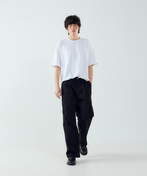 FORTYFOUR（フォーティフォー）の「[M] クラシックワイドコットンパンツ（その他パンツ・メンズ・ライトベージュ/ダークベージュ/ブラック/ホワイト・SMALL/MEDIUM/LARGE）」の5枚目の写真
