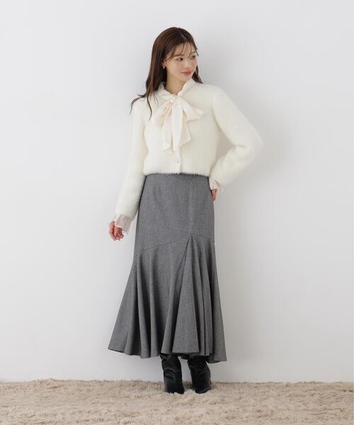 PROPORTION BODY DRESSING(プロポーションボディドレッシング)の「フェザーニットジャケット / 1216274100(カーディガン/ボレロ・レディース・ホワイト系その他/ピンク/ブラウン系その他/ライトグリーン・FREE)」の9枚目の写真