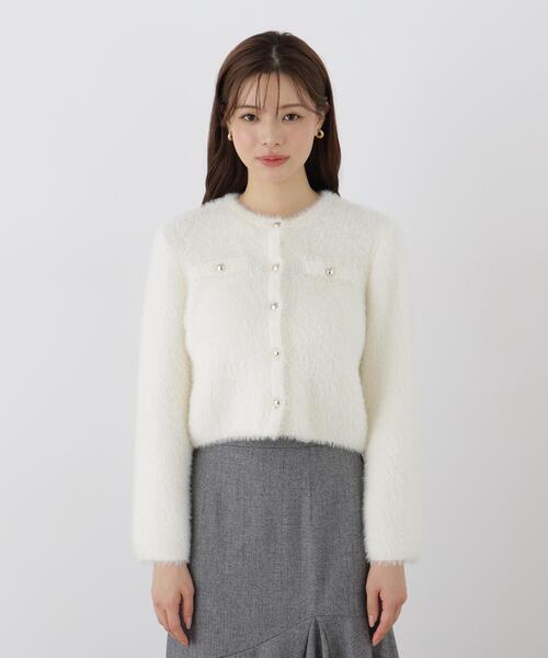 PROPORTION BODY DRESSING(プロポーションボディドレッシング)の「フェザーニットジャケット / 1216274100(カーディガン/ボレロ・レディース・ホワイト系その他/ピンク/ブラウン系その他/ライトグリーン・FREE)」の14枚目の写真