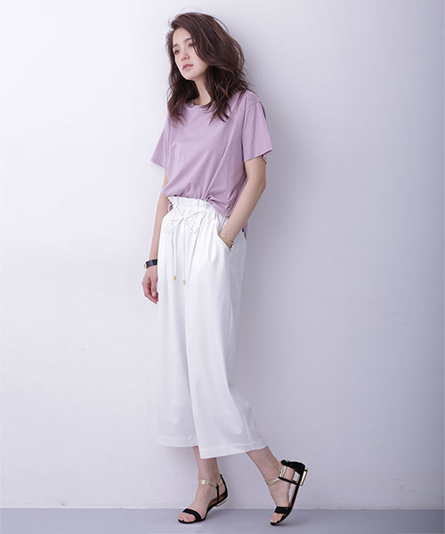 NANO universe（ナノユニバース）の「ベーシッククルーTee（Tシャツ/カットソー・レディース・ライトカーキ/ライトグレー/オフホワイト/クリーム/チャコール/ラベンダー・36/38）」の20枚目の写真