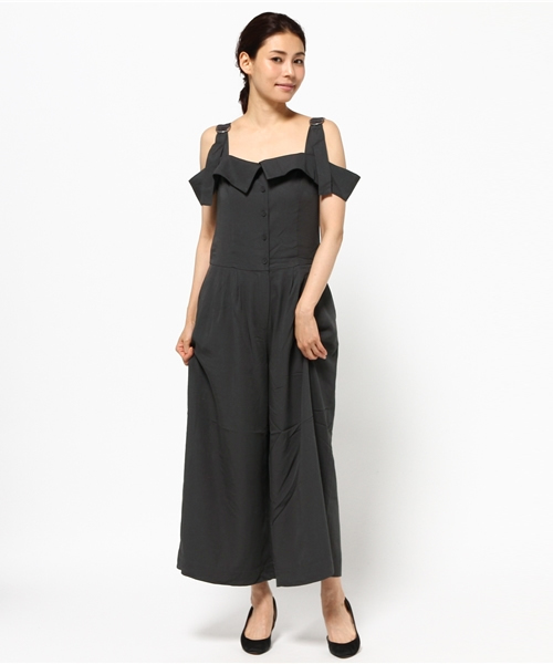 MOUSSY（マウジー）の「OFF SHOULDER SALOPETTE F（つなぎ 