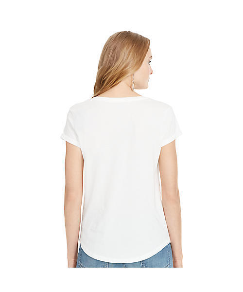 POLO RALPH LAUREN（ポロ ラルフ ローレン）の「コットン ジャージー Vネック Tシャツ（Tシャツ/カットソー・レディース・ブラック/ブルー系9/グレー/ホワイト・LARGE/SMALL/X-LARGE/X-SMALL/MEDIUM）」の6枚目の写真