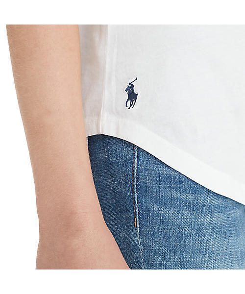 POLO RALPH LAUREN（ポロ ラルフ ローレン）の「コットン ジャージー Vネック Tシャツ（Tシャツ/カットソー・レディース・ブラック/ブルー系9/グレー/ホワイト・LARGE/SMALL/X-LARGE/X-SMALL/MEDIUM）」の8枚目の写真