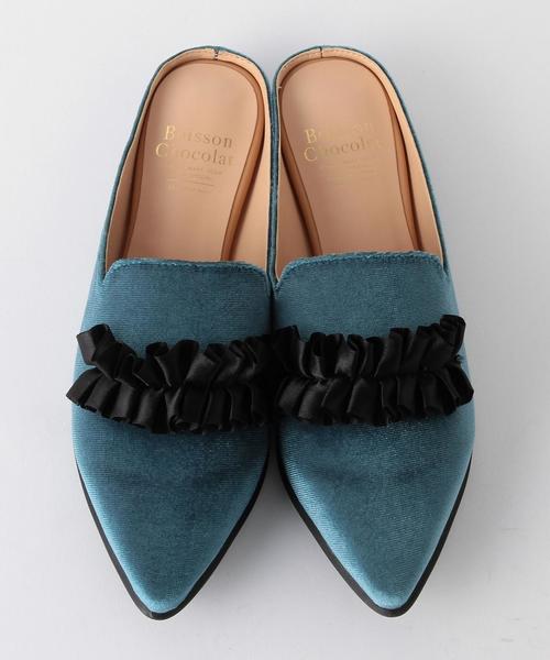 Boisson Chocolat(ボワソンショコラ)の「BDM リボンミュール(パンプス・レディース・ブラック/ベージュ/ケリー・LARGE/MEDIUM/SMALL)」の1枚目の写真