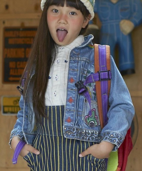 BOOFOOWOO（ブーフーウー）の「刺繍入Gジャン（デニムジャケット・キッズ・インディゴブルー・100/120/90/110/130）」の9枚目の写真