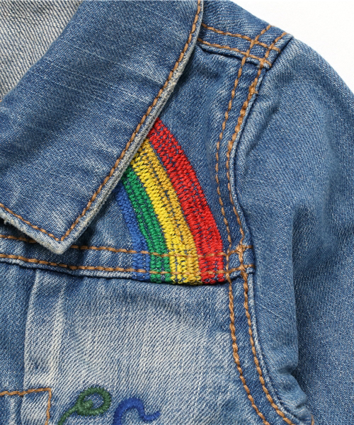 BOOFOOWOO（ブーフーウー）の「刺繍入Gジャン（デニムジャケット・キッズ・インディゴブルー・100/120/90/110/130）」の5枚目の写真