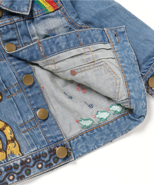 BOOFOOWOO（ブーフーウー）の「刺繍入Gジャン（デニムジャケット・キッズ・インディゴブルー・100/120/90/110/130）」の7枚目の写真