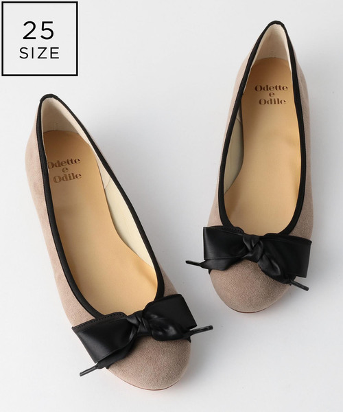 ODETTE E ODILE（オデットエオディール）の「O ラウンドリボン CT10●↑（バレエシューズ・レディース・ブラック/ダークグレー/モカ/ベージュ/グレー/ライトグレー/ピンク・24cm/24.5cm/25cm/22.5cm/25.5cm/23.5cm/22cm/23cm）」の4枚目の写真
