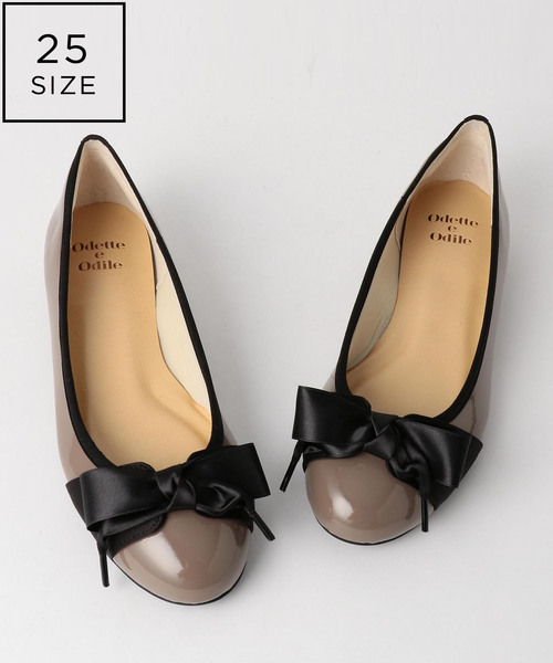 ODETTE E ODILE（オデットエオディール）の「O ラウンドリボン CT10●↑（バレエシューズ・レディース・ブラック/ダークグレー/モカ/ベージュ/グレー/ライトグレー/ピンク・24cm/24.5cm/25cm/22.5cm/25.5cm/23.5cm/22cm/23cm）」の6枚目の写真
