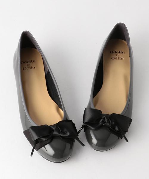 ODETTE E ODILE（オデットエオディール）の「O ラウンドリボン CT10●↑（バレエシューズ・レディース・ブラック/ダークグレー/モカ/ベージュ/グレー/ライトグレー/ピンク・24cm/24.5cm/25cm/22.5cm/25.5cm/23.5cm/22cm/23cm）」の10枚目の写真