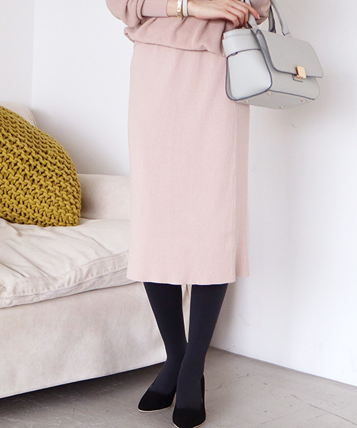 N.（N. Natural Beauty Basic）（エヌエヌナチュラルビューティーベーシック）の「コットンモダールセットアップスカート【セットアップ対応商品】（スカート・レディース・グレー/ベージュ/ブラック/ピンク/グリーン・MEDIUM）」の5枚目の写真