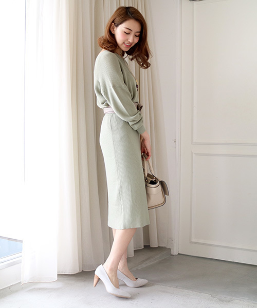 N.（N. Natural Beauty Basic）（エヌエヌナチュラルビューティーベーシック）の「コットンモダールセットアップスカート【セットアップ対応商品】（スカート・レディース・グレー/ベージュ/ブラック/ピンク/グリーン・MEDIUM）」の13枚目の写真