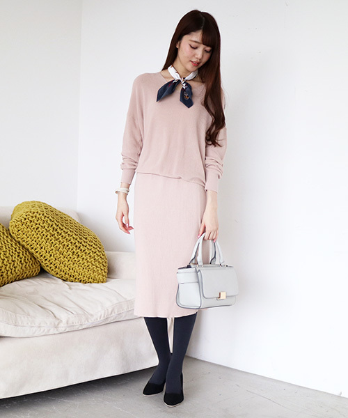 N.（N. Natural Beauty Basic）（エヌエヌナチュラルビューティーベーシック）の「コットンモダールセットアップスカート【セットアップ対応商品】（スカート・レディース・グレー/ベージュ/ブラック/ピンク/グリーン・MEDIUM）」の15枚目の写真