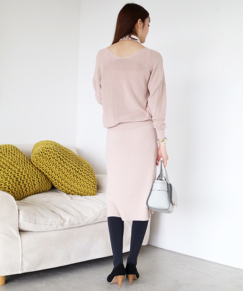 N.（N. Natural Beauty Basic）（エヌエヌナチュラルビューティーベーシック）の「コットンモダールセットアップスカート【セットアップ対応商品】（スカート・レディース・グレー/ベージュ/ブラック/ピンク/グリーン・MEDIUM）」の7枚目の写真