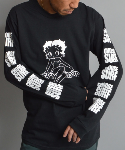 SURF/BRAND（サーフブランド）の「SURF/BRAND/サーフブランド CHOOSE BETTY L/S TEE（Tシャツ/カットソー・メンズ・ホワイト/ブラック・XL/S/M/L）」の6枚目の写真