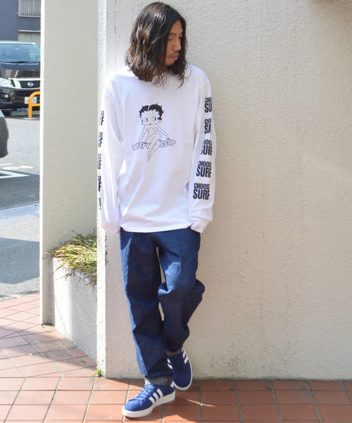 SURF/BRAND（サーフブランド）の「SURF/BRAND/サーフブランド CHOOSE BETTY L/S TEE（Tシャツ/カットソー・メンズ・ホワイト/ブラック・XL/S/M/L）」の14枚目の写真