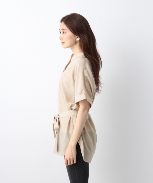 LEPSIM（レプシィム）の「ウエストマークムジシャツチュニックSS　762156（シャツ/ブラウス・レディース・ダークベージュ/オフホワイト/グレイッシュベージュ・FREE）」の11枚目の写真