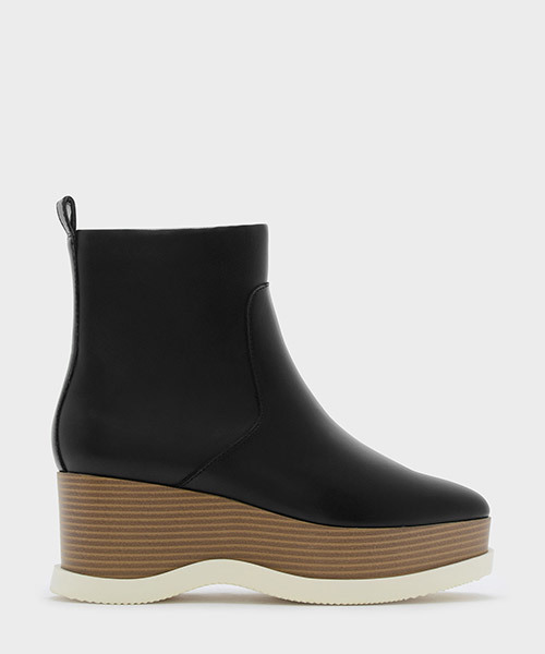 CHARLES & KEITH(チャールズ & キース)の「プラットフォームカフブーツ / PLATFORM CALF BOOTS(ブーツ・レディース・ブラック/ブラウン・25cm/23cm/23.5cm/22.5cm/24.5cm)」の2枚目の写真