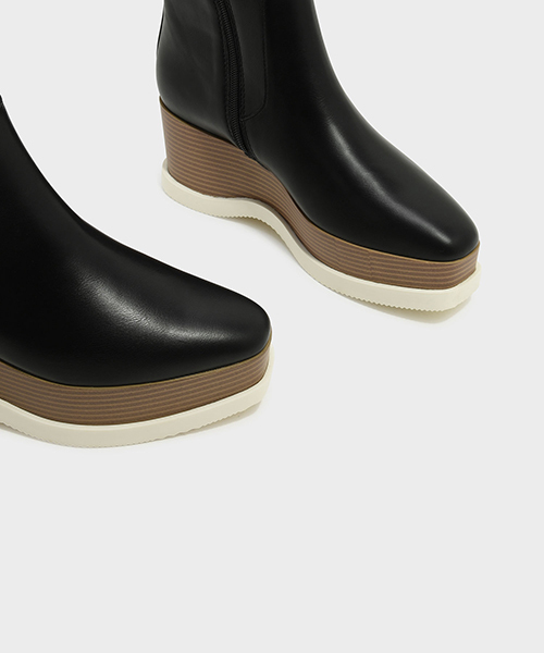 CHARLES & KEITH(チャールズ & キース)の「プラットフォームカフブーツ / PLATFORM CALF BOOTS(ブーツ・レディース・ブラック/ブラウン・25cm/23cm/23.5cm/22.5cm/24.5cm)」の5枚目の写真