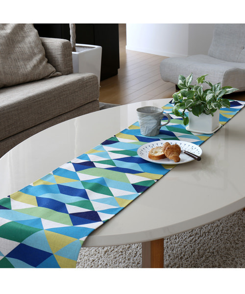 Jubilee（ジュビリー）の「リネン 綿麻 テーブルランナー（ランチョンマット/テーブルウェア・レディース・グレー/オレンジ/ブルー/グリーン/ホワイト/ミント/イエロー/グリーン×オレンジ/ライトブルー/レッド/イエロー×グレー/ブルーグリーン・FREE）」の9枚目の写真